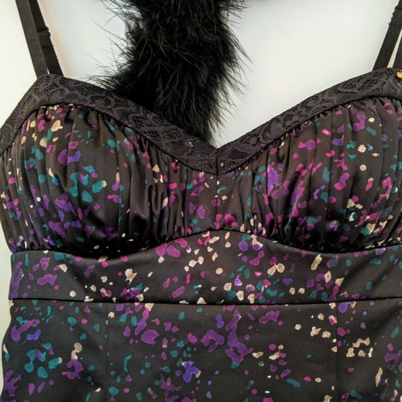 Guess mini dress size 6 Black/Purple/Silver/Turq - Picture 6 of 8